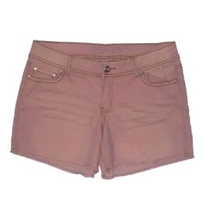 BONGO JUNIOR'S OMBRE FRAYED DENIM SHORTS- 13 CORAL (NEW WITH TAGS)